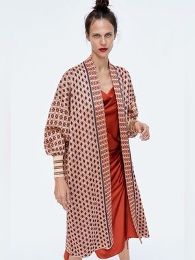 ZARA Special Edition Jacquard Knit Long Cardigan